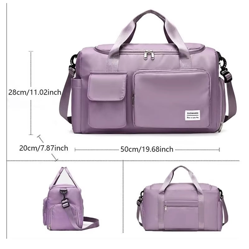 Large Capacity Weekender Duffle Bag with Shoe Compartment - Perfect for Travel & Fitness!