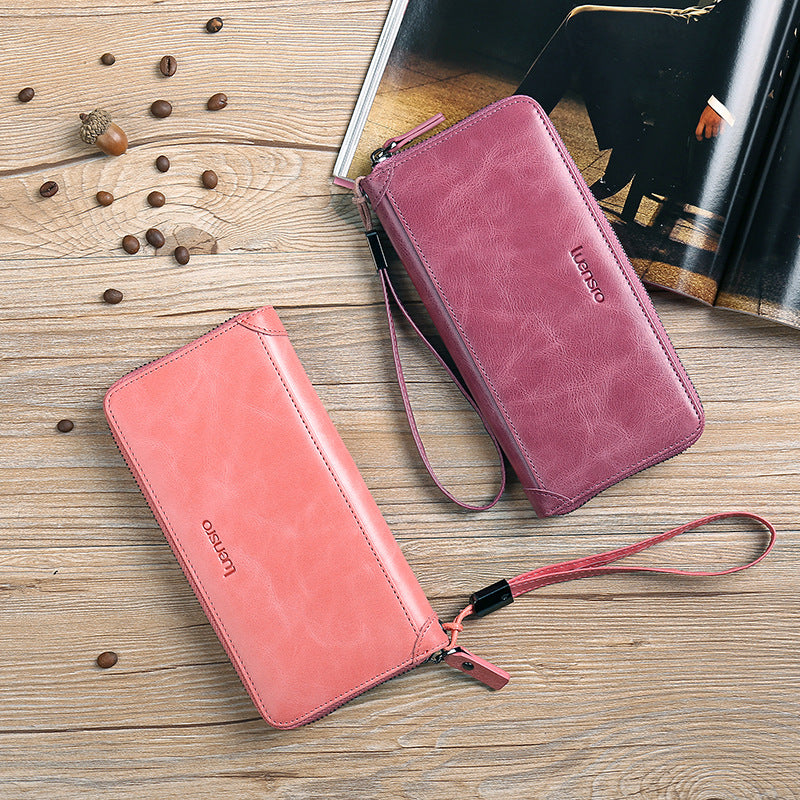 Chic Korean Vintage Leather Clutch Bag - Timeless Elegance for Every Occasion