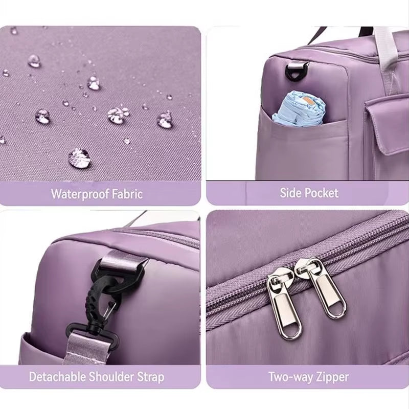 Large Capacity Weekender Duffle Bag with Shoe Compartment - Perfect for Travel & Fitness!