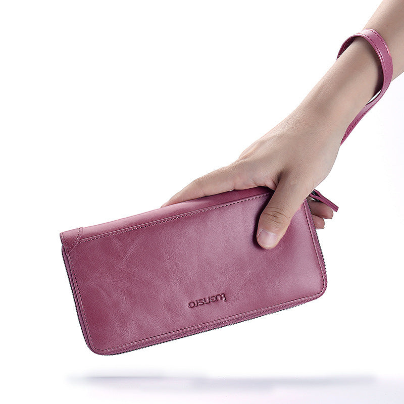 Chic Korean Vintage Leather Clutch Bag - Timeless Elegance for Every Occasion