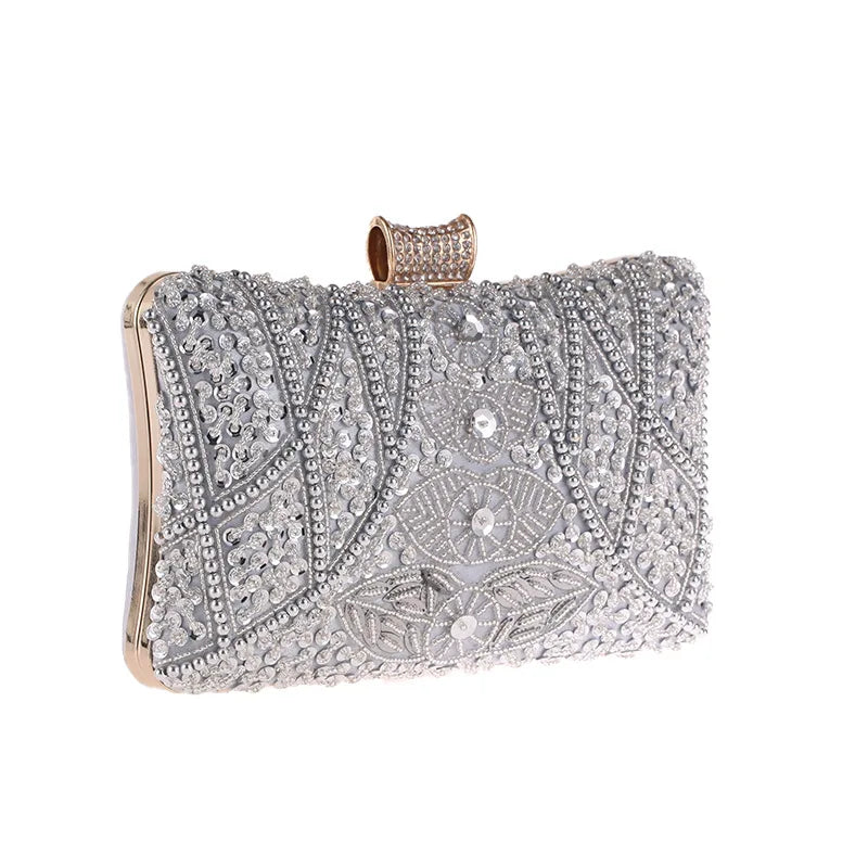 Luxury Handmade Apricot Pearl Evening Clutch Bag for Women - Perfect for Weddings and Parties - ZD1536