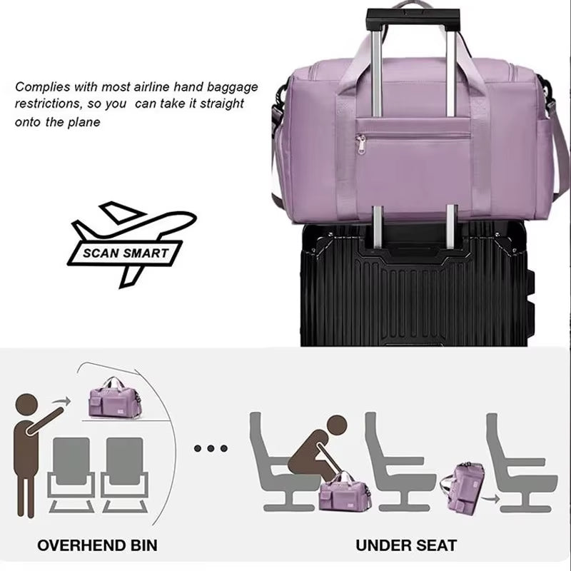 Large Capacity Weekender Duffle Bag with Shoe Compartment - Perfect for Travel & Fitness!