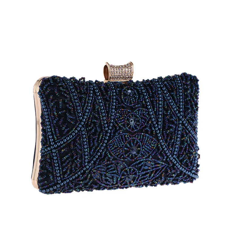 Luxury Handmade Apricot Pearl Evening Clutch Bag for Women - Perfect for Weddings and Parties - ZD1536