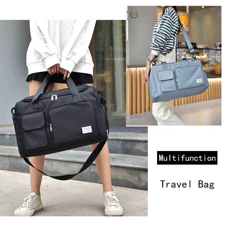 Large Capacity Weekender Duffle Bag with Shoe Compartment - Perfect for Travel & Fitness!