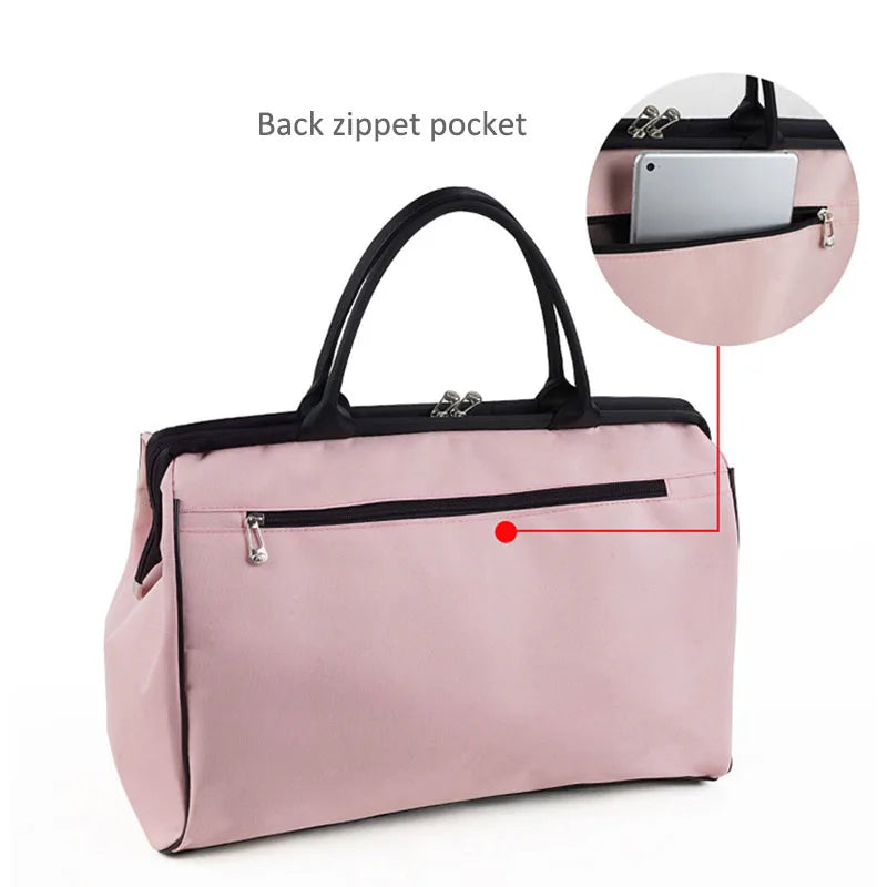 Stylish Women’s Overnight Fitness Bag - Spacious Stripe Yoga Gym Travel Bag, Lightweight & Foldable Outdoor Companion
