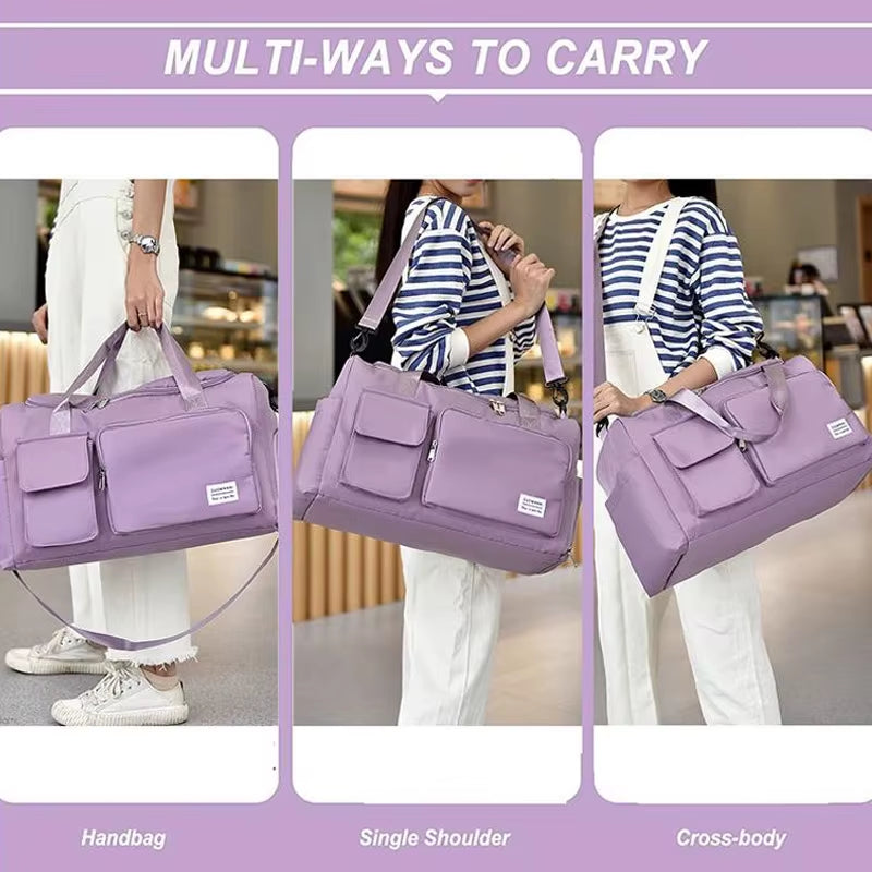 Large Capacity Weekender Duffle Bag with Shoe Compartment - Perfect for Travel & Fitness!