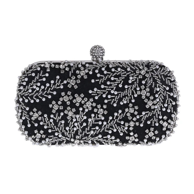 Luxury Crystal Pearl Clutch Bag - Elegant Embroidered Evening and Bridal Purse - Perfect Wedding Shoulder Bag ZD1529