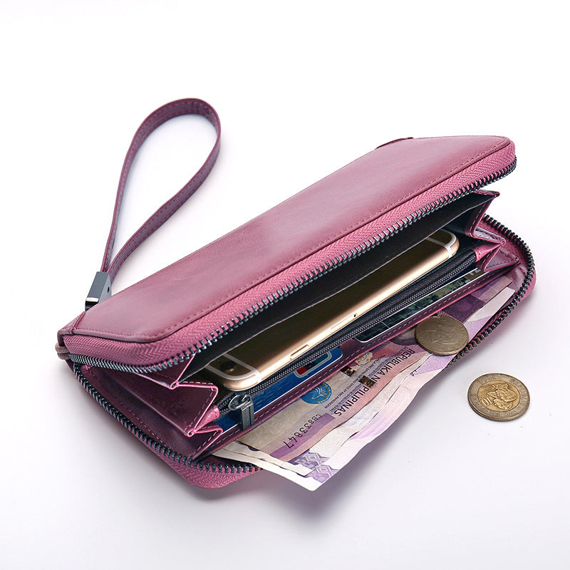 Chic Korean Vintage Leather Clutch Bag - Timeless Elegance for Every Occasion