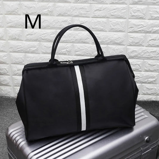 Stylish Women’s Overnight Fitness Bag - Spacious Stripe Yoga Gym Travel Bag, Lightweight & Foldable Outdoor Companion