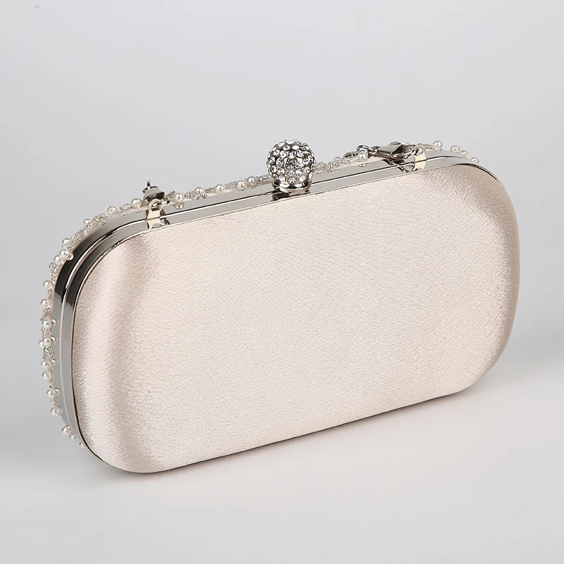 Luxury Crystal Pearl Clutch Bag - Elegant Embroidered Evening and Bridal Purse - Perfect Wedding Shoulder Bag ZD1529