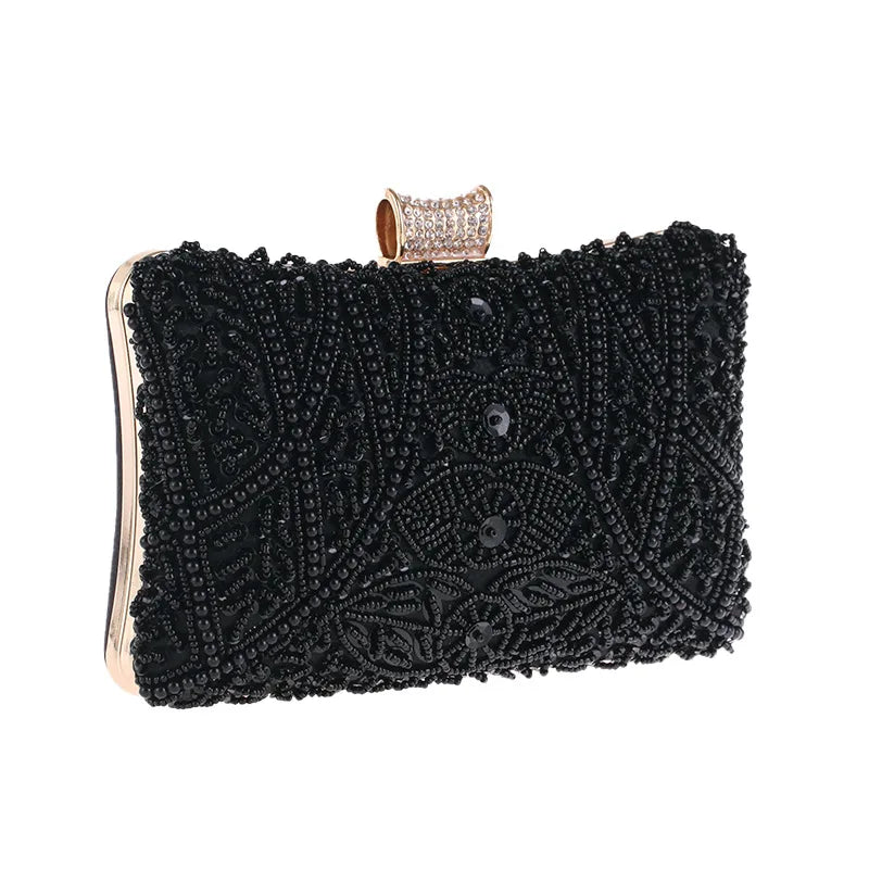 Luxury Handmade Apricot Pearl Evening Clutch Bag for Women - Perfect for Weddings and Parties - ZD1536