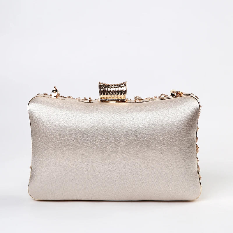 Luxury Handmade Apricot Pearl Evening Clutch Bag for Women - Perfect for Weddings and Parties - ZD1536